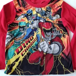 Power Rangers Pajama Top Dino Charge Youth Kids Size 10 Red 2015 - Picture 1 of 11