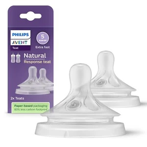Philips Avent Natural Response Bottle Teat - 2 x Baby Bottle Flow 5 Teats for... - Picture 1 of 7