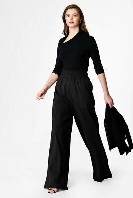 ARDEN B  wide leg palazzo pants black smocked waist size S - Image 1 of 4