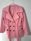 New York & Company Pink Collar Button Down Coat Pockets Size Medium