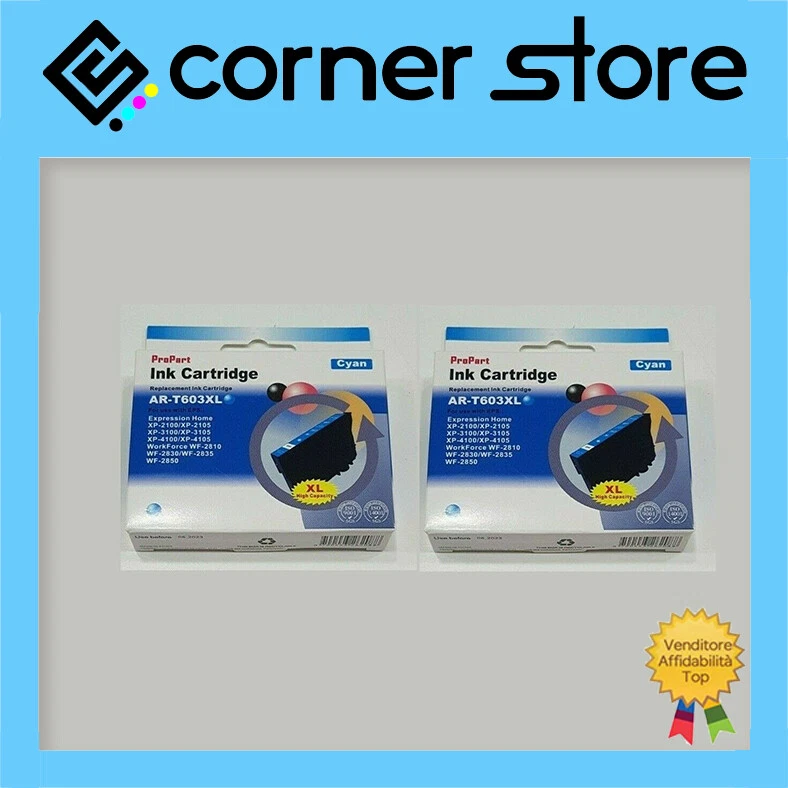 Kit 2 Cartucce Epson Compatibili T603 xl Ciano - XP2100-2105-3100-3105-4100-4105