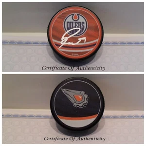 Ryan Nugent Hopkins Autograph Signed Edmonton Oilers Puck COA Reverse Retro Puck - Picture 1 of 3