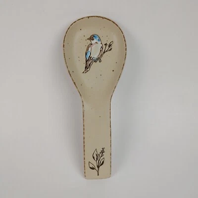 Spectrum Designz Spring Bird Bluebird Songbird Spoon Rest Ceramic 2019 Rustic C - Image 1 of 4
