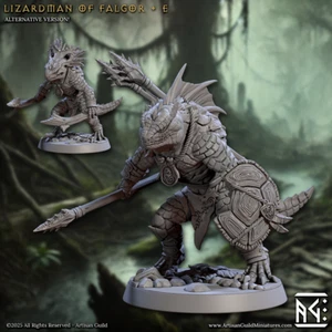 Lizardman Fighter - Javelin & Dual Clubs - Artisan Guild - Dungeons and Dragons - Bild 1 von 3