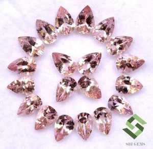 7.87 CTS Natural Pink Morganite Pear Cut 6x4 mm Lot 20 Pcs Calibrated Loose Gems - Picture 1 of 7