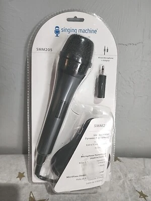 Singing Machine SMM 205 Unidirectional Dynamic Wired Microphone, Black #SMM205 - Image 1 of 4