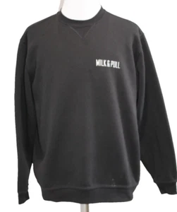 Carhartt Sweatshirt Mens Large Pullover Black Casual Crew Logo Milk Pull K124 - Picture 1 of 9