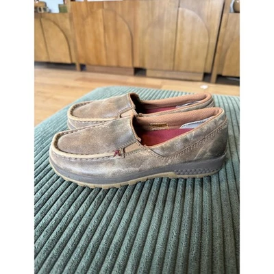 Mocasines informales sin cordones de cuero marrón Twisted X para hombre zapatos para conducir Foto 1 de 4