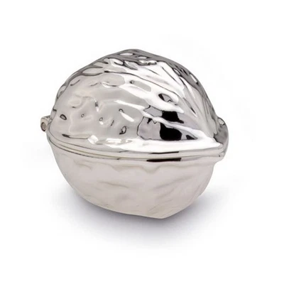 kleiner versilberter Nussknacker 9 cm in Form einer Walnuss - Bild 1 von 3