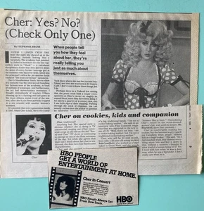 Cher Late 1980’s Newspaper Clipping New York Times & Newsday TV Special Listing - Picture 1 of 3