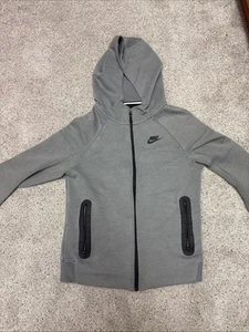 Nike Tech Fleece Full Zip Hoodie Gray And Black Youth Large - Picture 1 of 8