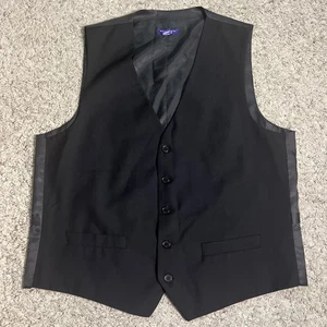 Pavaratti Collezione Black Button Up Vest Mens Size 42S 36W Designer St Marcus - Picture 1 of 8