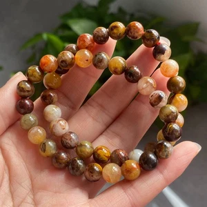 8 mm 2 Stck. Natürlicher Gelber Pietersit Namibia Edelstein Perlen Armband AAA - Bild 1 von 6
