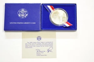 1986 S US The Liberty 90% Silber PP Gedenkmünze mit Etui, Box & COA. - Bild 1 von 4