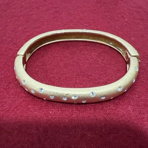 Swarovski Kristall Gold GT Armband Armreif Scharnier Manschette Clamper Vintage - Bild 1 von 13