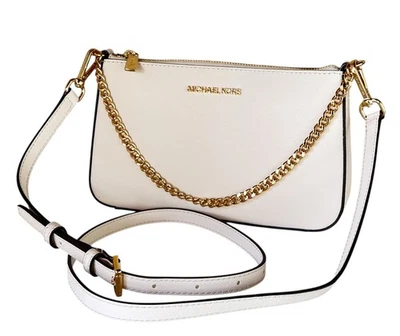 Bolso Bandolera Michael Kors Jet Set Travel MD Convertible Cadena de Hombro Crema Foto 1 de 4