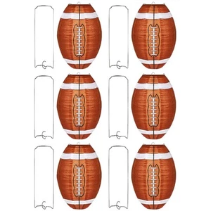 6 Pcs Rugby Paper Lanterns Baby Hanging American Football Decorative - Picture 1 of 12