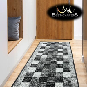 Modern Hall Carpet Runner BCF RAFIA grey Stairs Width 70-120cm extra long RUGS - Picture 1 of 6