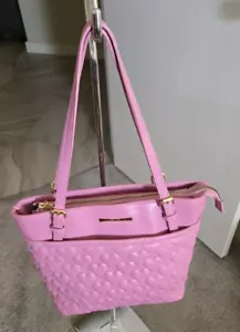BETSEY JOHNSON MauveQuilted Hearts XOEVA Shopper Tote - Picture 1 of 6
