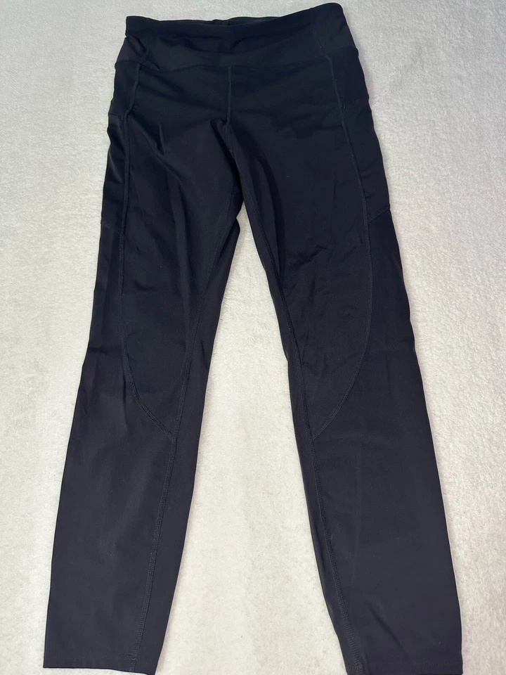 AVIA Leggings Womens Medium Yoga Gym Exercise Black Stretch Mesh - Image 1 of 4