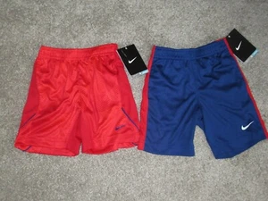 (2) Nike Dri-Fit Stay Cool Toddler Boys Athletic Shorts Red Blue 2T - Picture 1 of 6