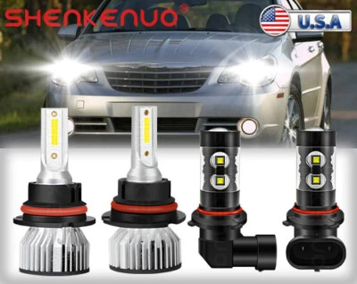Faros LED de haz alto/bajo + bombillas antiniebla 6000 k para Chrysler Sebring 1996-2006 Foto 1 de 4