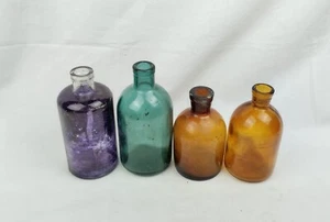 Lot of 4 pcs Vintage Glass Small Bottles Collectible Bottles - Picture 1 of 24