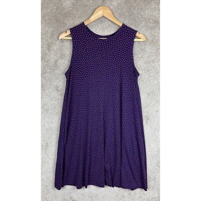 Nicole Miller Dress Womens Small Blue Red Polka Dot Sleeveless Stretch- 7766* - Image 1 of 4