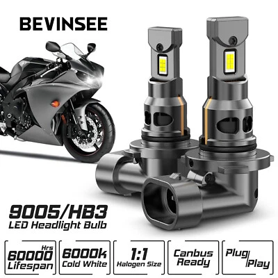 2x 9005 LED Headlight Bulbs Error Free For Can-Am Spyder RT-S SE6 SM6 2014-2016 - Image 1 of 4