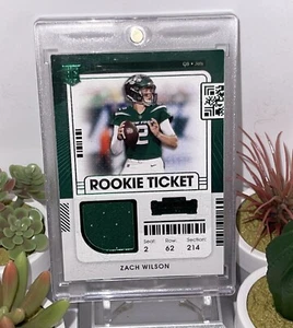 Zach Wilson 2021 GREEN FOIL ROOKIE TICKET Jersey Card Color Match - Jets Mint FS - Bild 1 von 2