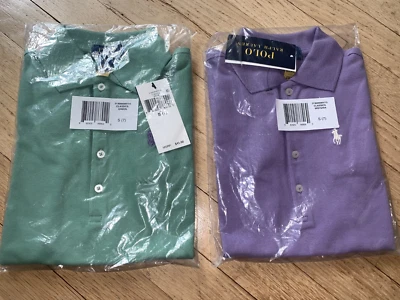 New Polo Ralph Lauren Classics Polo Shirts Boys Small Green and Wisteria Lot - Image 1 of 4