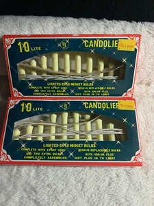 Vintage Weihnachten Mini Candolier 10 klare Lichter Tropfkerzen Lichter Neu aus altem Lagerbestand Fenster - Bild 1 von 2