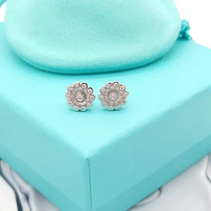 Tiffany & Co. Ohrstecker Diamant Rose Blume in PT950 Platin - Bild 1 von 17
