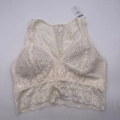 NEW Soma Medium Ivory Lace Racerback Bra Bralette 570220551 W - Image 1 of 4