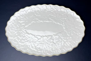 Vintage Lenox Geprägte Ahornblatt Oval Servierplatte Goldfarbener Rand 13,5x9 - Bild 1 von 16