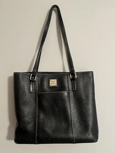 Dooney & Bourke Pebbled Leather Large Lexington Shopper Tote In Black - Picture 1 of 7