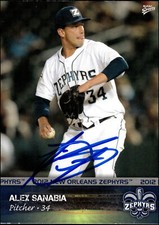 2012 MultiAd Alex Sanabia #27 Rookie Signed Auto New Orleans Zephyrs