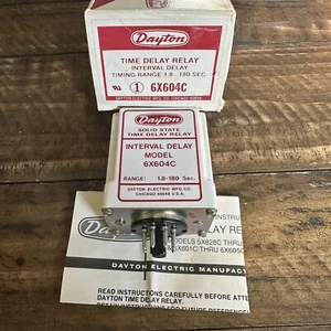 Dayton 6X604C Solid State Time Delay Relay Interval Delay 1.8-180sec 50/60 Hz - Picture 1 of 6