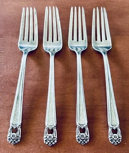 Lot Of 4 1847 Rogers Bros. 1941 “Eternally Yours” Silverplate Dinner Forks - Picture 1 of 4