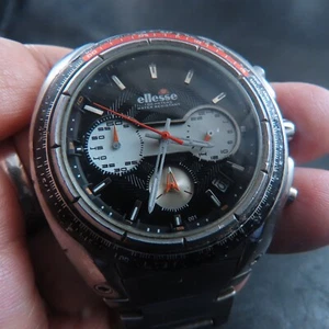 All Steel Ellesse Chronograph 24 Hours Quartz Men Watch - Picture 1 of 8
