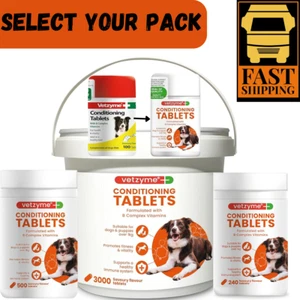 Vetzyme Conditioning Dog Supplements,Promotes Health,Vitality 100-3000 Tablets - Picture 1 of 38