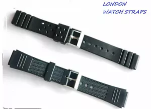 Schwarz Gummi Uhrenarmband Grenzen Taucher Tauchen Wasserdicht Herren Band 18mm - Bild 1 von 6