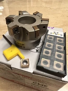 3" 88 degree indexable face mill, Hi-Feed Cut & 10 Extra SNMX1205 Inserts #506 - Picture 1 of 5