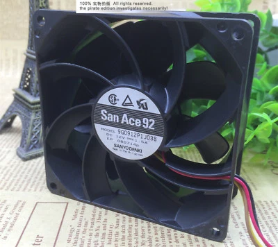 San Ace92 9G0912P1J038 12V 1.5A 4-Wire 92x92x38mm dual ball bearing Fan - Image 1 of 2