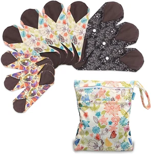 Teamoy 10Pcs Sanitary Pad, Reusable Washable Cloth Menstrual Pads/Panty Liners w - Picture 1 of 12