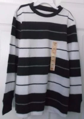 BOYS' URBAN PIPELINE GRAY & WHITE STRIPED LONG SLEEVE SHIRT - SMALL (8) - NWT - Imagem 1 de 4
