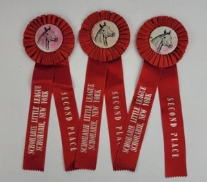 x3 Vintage 1960er SCHOHARIE LITTLE LEAGUE RED BAND AWARD 2. Platz Schoharie NY - Bild 1 von 14