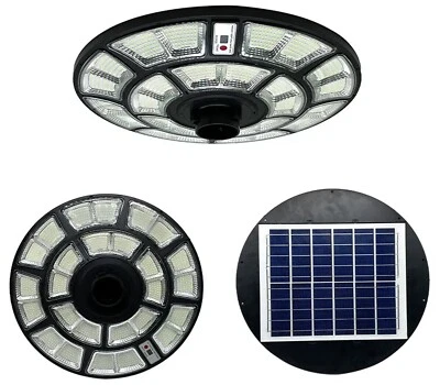 LAMPIONE SOLARE Luce LED 2000W UFO Sensore di MOVIMENTO E CREPUSCOLARE IP66