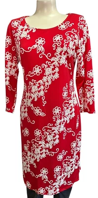 Vestido para mujer JM Studio By John Meyer cachemira floral rojo talla M nuevo con etiquetas nuevo precio de venta sugerido por el fabricante 140 Foto 1 de 4