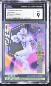 2023 Panini Illusions - Illusionists Emerald #14 Jahmyr Gibbs (RC) CGC9 - Bild 1 von 2